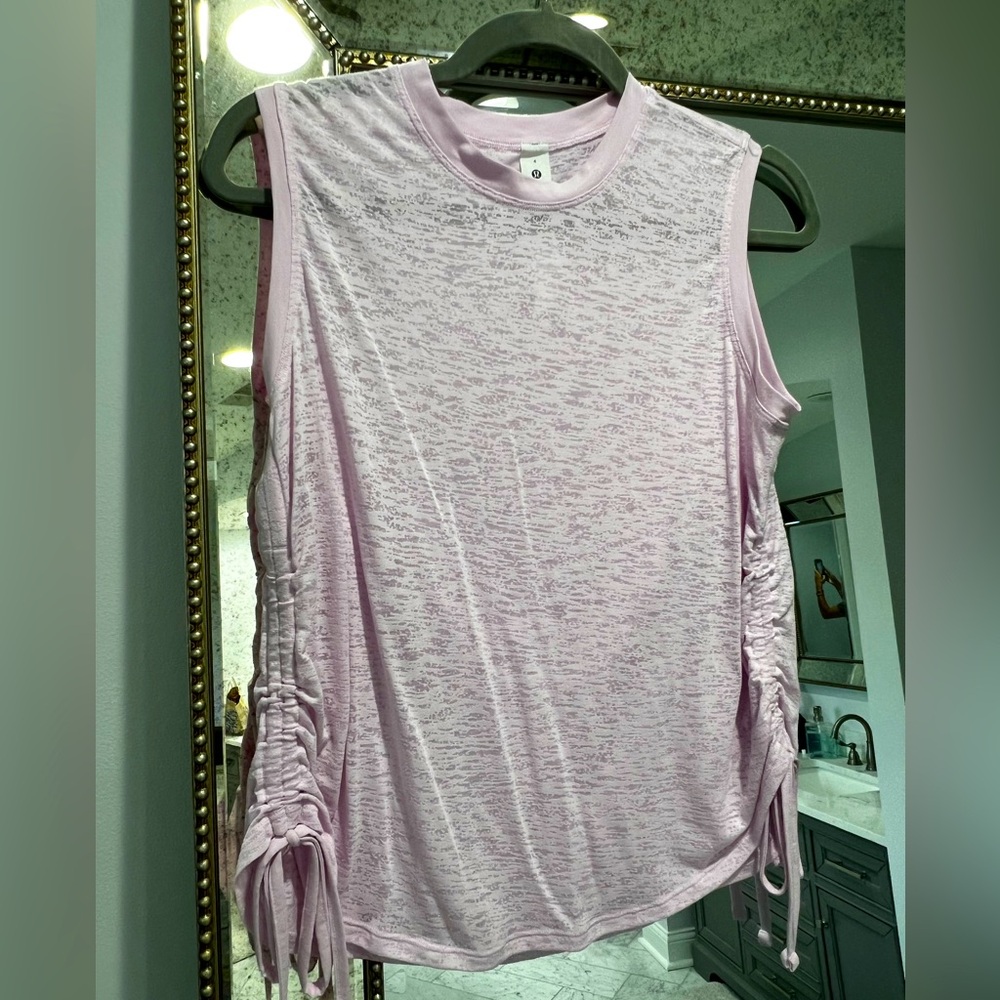 Lululemon Athletica Gray Ruched Muscle Tee